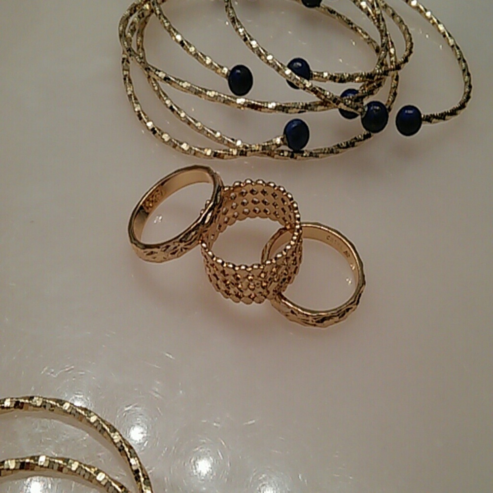 Stack Rings Gold over Bronze